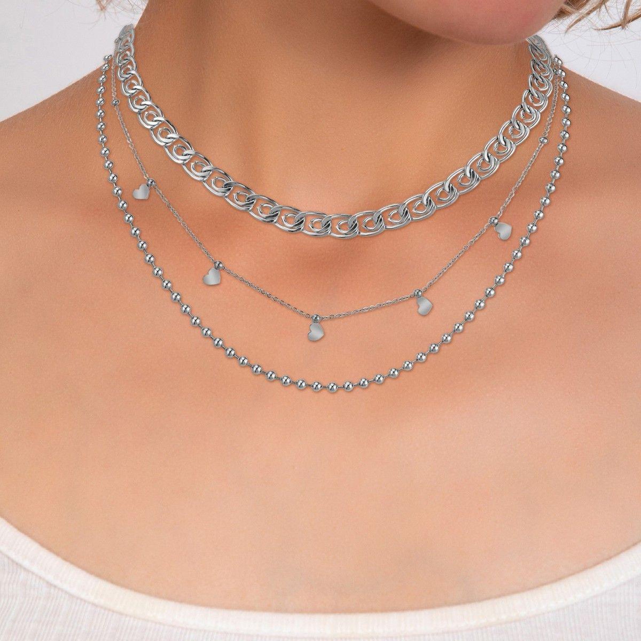 Voir la diapositive 2 : SC CRYSTAL Collier par SC Crystal en acier inoxydable