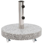 VIDAXL Socle de parasol Granite 30 kg Rond Gris