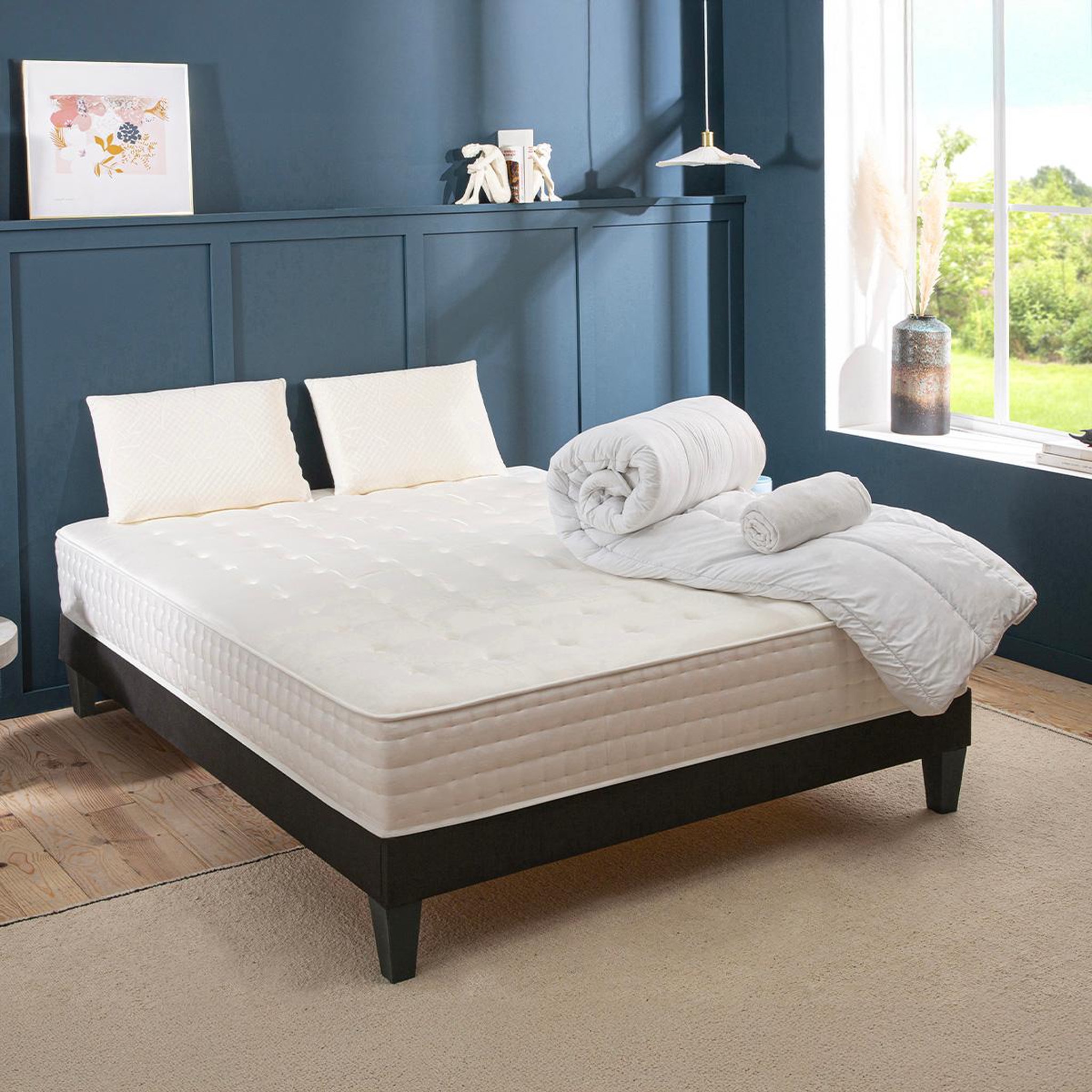 Voir la diapositive 2 : BELLECOUR Bellecour literie | pack prêt à dormir châtelet | matelas mémoire de forme + sommier + accessoires