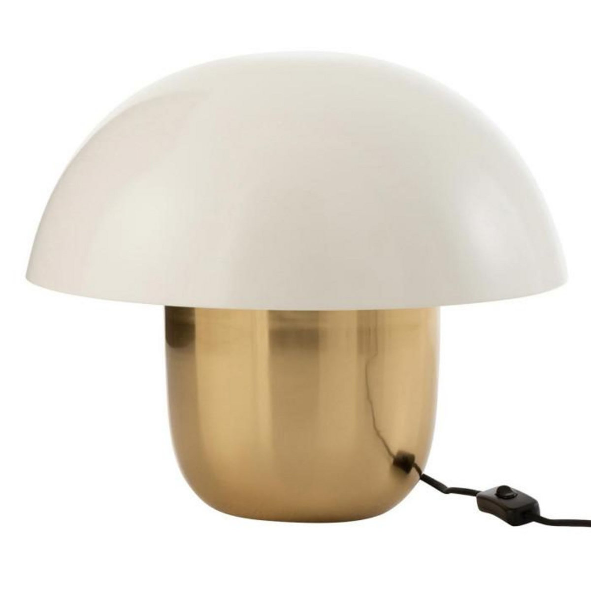 Paris Prix Lampe à Poser  Champignon Métal  40cm Blanc & Or