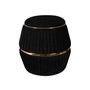 Voir la diapositive 2 : Paris Prix Pouf Matelassé Design  Doric  53cm Noir & Or