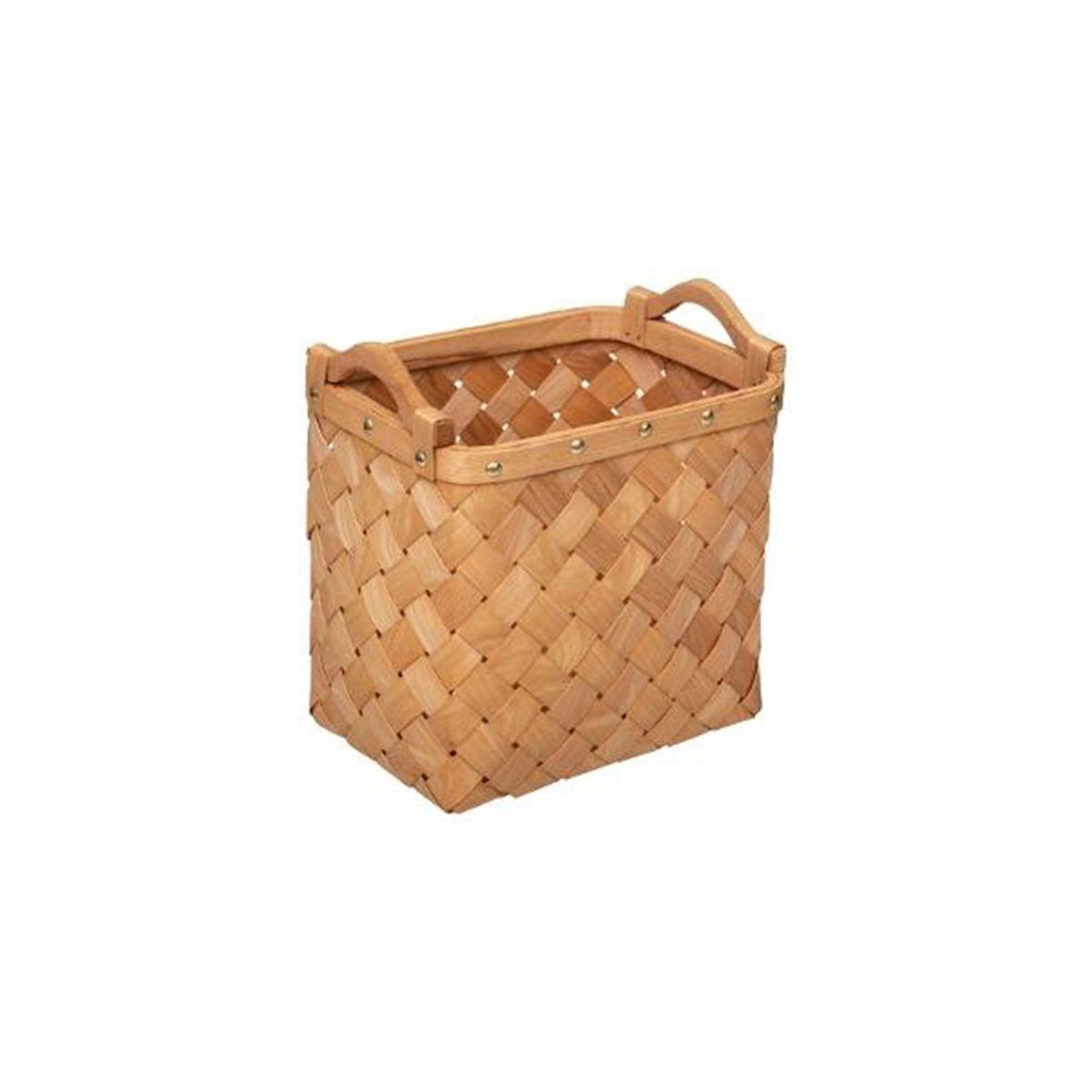 Voir la diapositive 4 : ATMOSPHERA Lot de 3 paniers de rangement  bois  37cm caramel