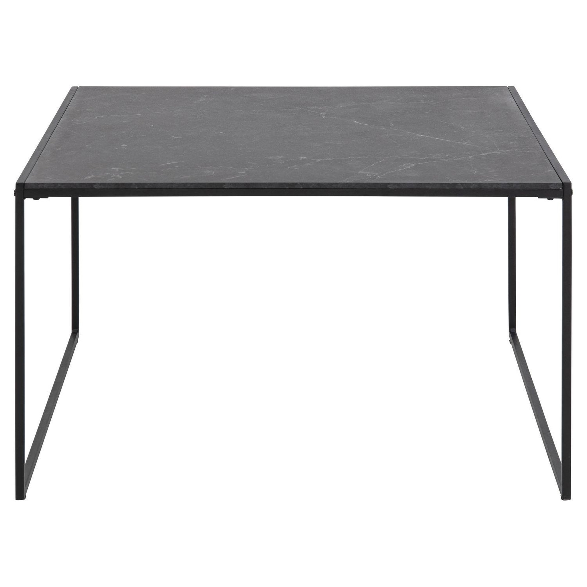 Voir la diapositive 3 : TOILINUX Table basse carré en mélaminé et métal - l.80 cm x h. 48 cm - noir