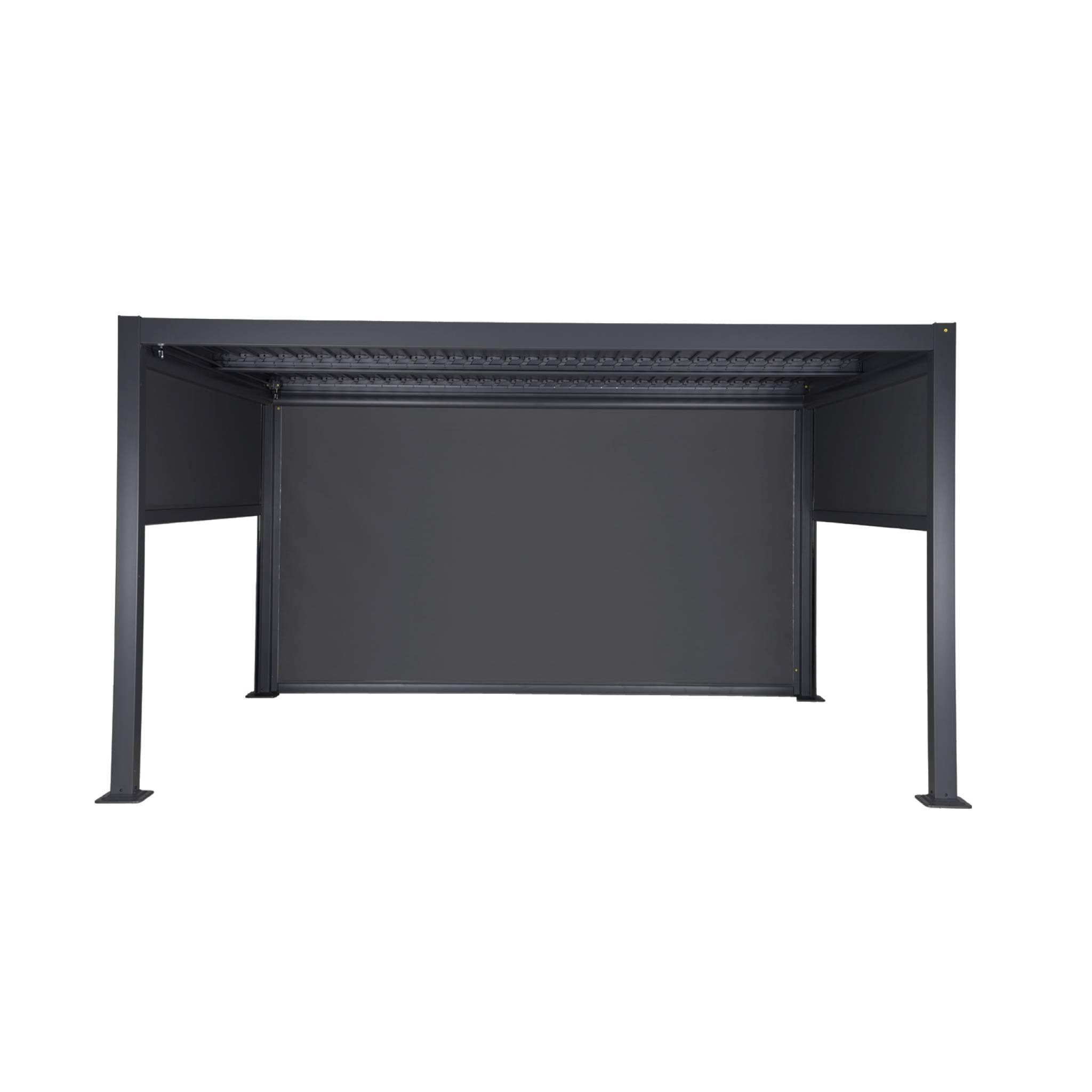 Voir la diapositive 6 : SWEEEK Pergola bioclimatique aluminium et acier 3x4m lames orientables + 2 stores 3m + 1 store 4m PALACE anthracite