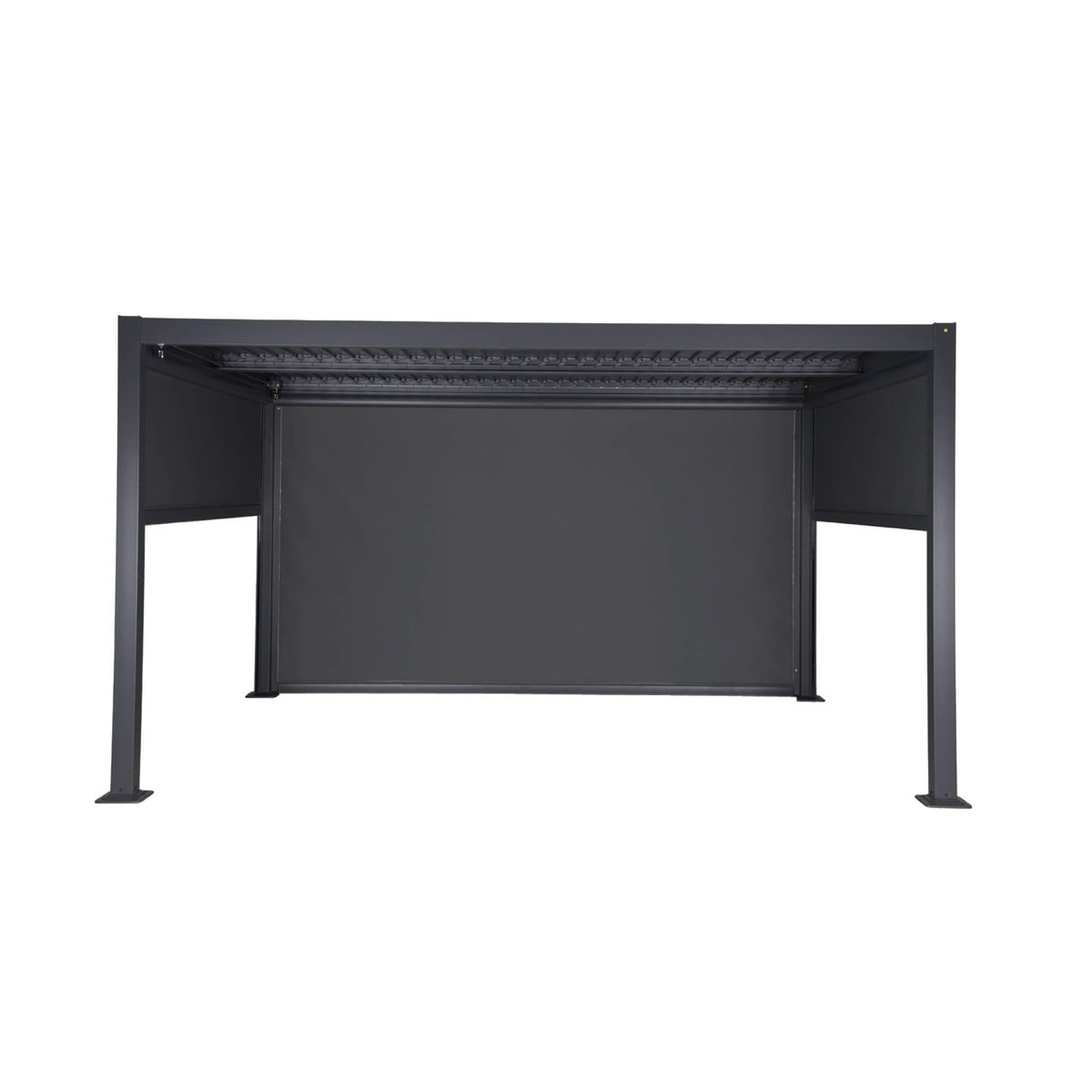 SWEEEK Pergola bioclimatique aluminium et acier 3x4m lames orientables + 2 stores 3m + 1 store 4m PALACE anthracite