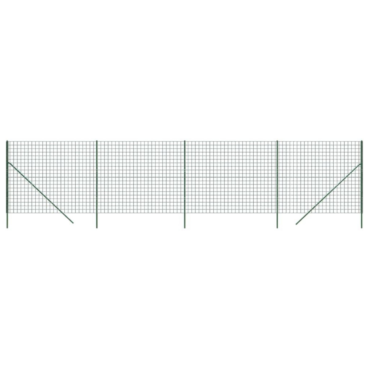 VIDAXL Cloture en treillis metallique vert 2x10 m acier galvanise