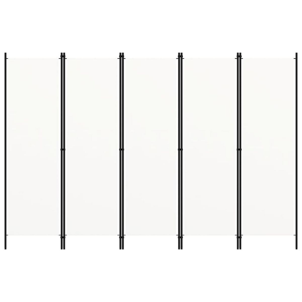 VIDAXL Cloison de separation 5 panneaux Blanc 250x180 cm