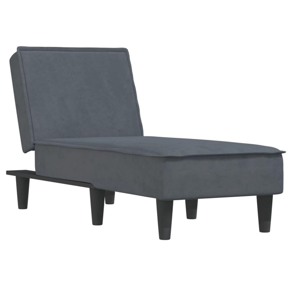 VIDAXL Chaise longue gris fonce velours