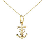 L'ATELIER D'AZUR Collier - Médaille Croix Camarguaise Or Jaune - Chaine Dorée