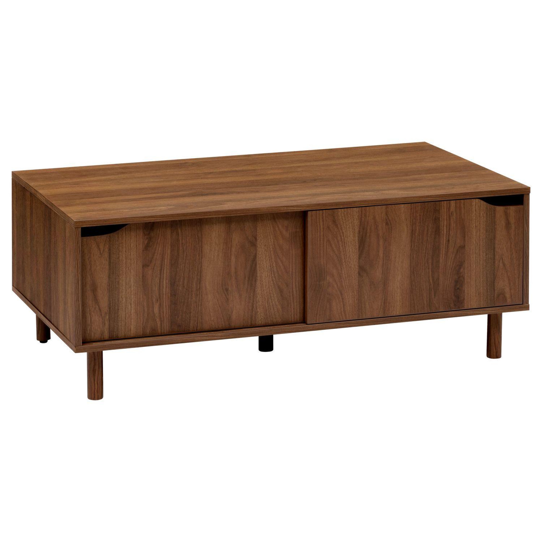 FIVE Table basse 2 portes coulissantes effet noyer slidy - marron