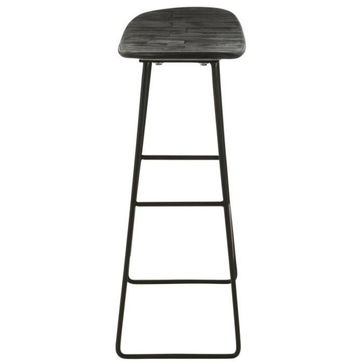Paris Prix Tabouret de Bar en Bois  Teck  74cm Noir