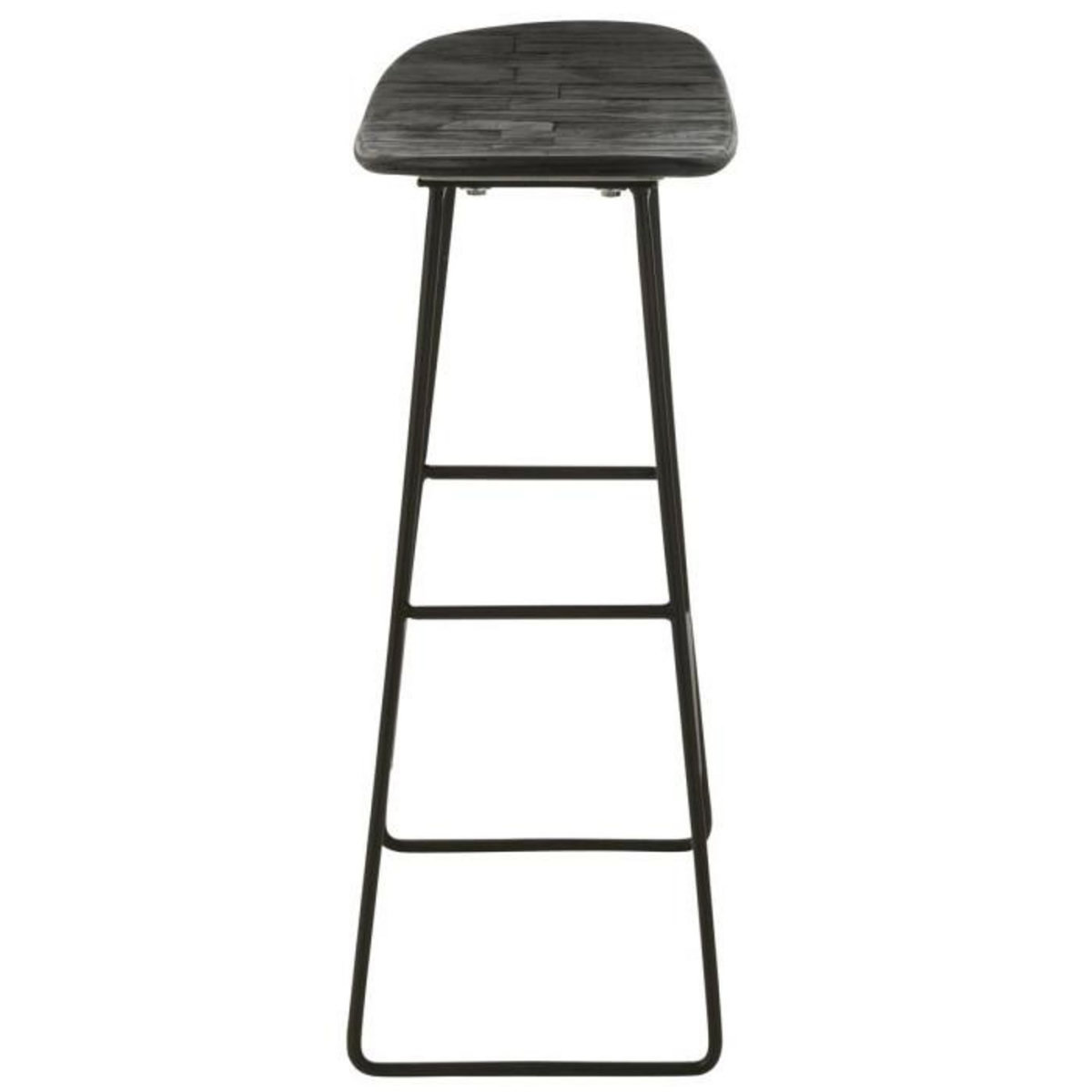 Paris Prix Tabouret de Bar en Bois  Teck  74cm Noir