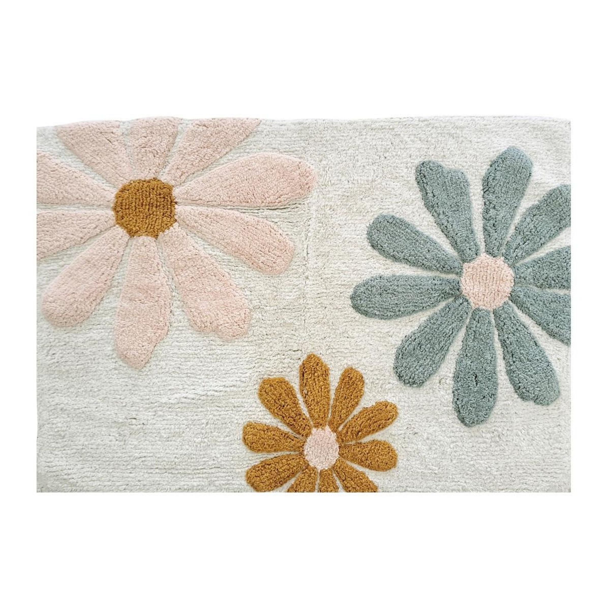 FUTURE HOME Tapis enfant à fleurs en coton tufté 60x90cm