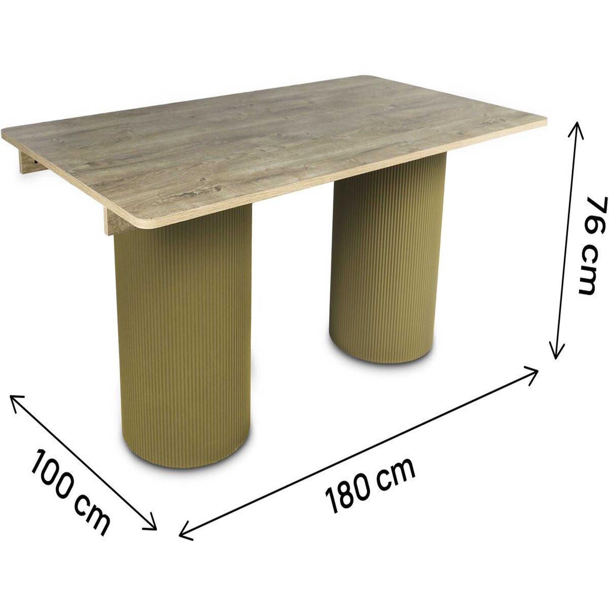 Voir la diapositive 3 : Habitat et Jardin Table à manger ovale en bois  zénith  - 180 cm - 8 places - beige