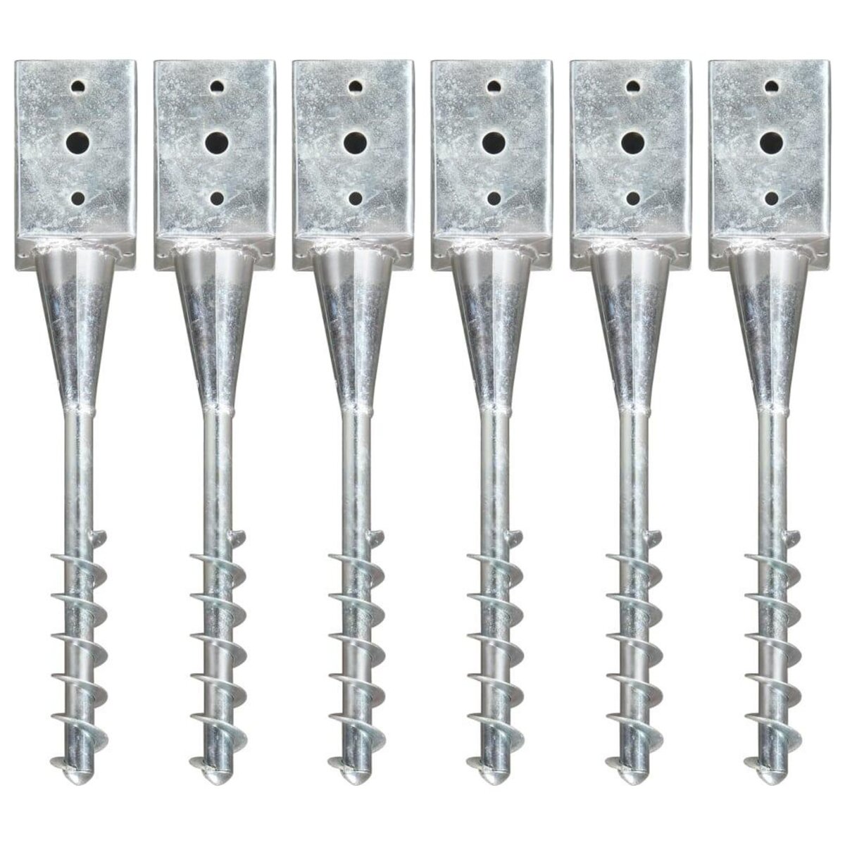 VIDAXL Piquets au sol 6 pcs Argente 9x9x56 cm Acier galvanise
