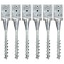 Voir la diapositive 1 : VIDAXL Piquets au sol 6 pcs Argente 9x9x56 cm Acier galvanise