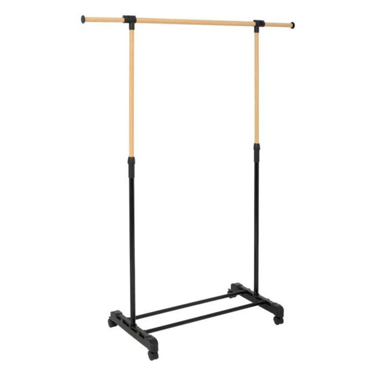 FIVE Portant à Vêtements Extensible  Effet Bois  166cm Noir