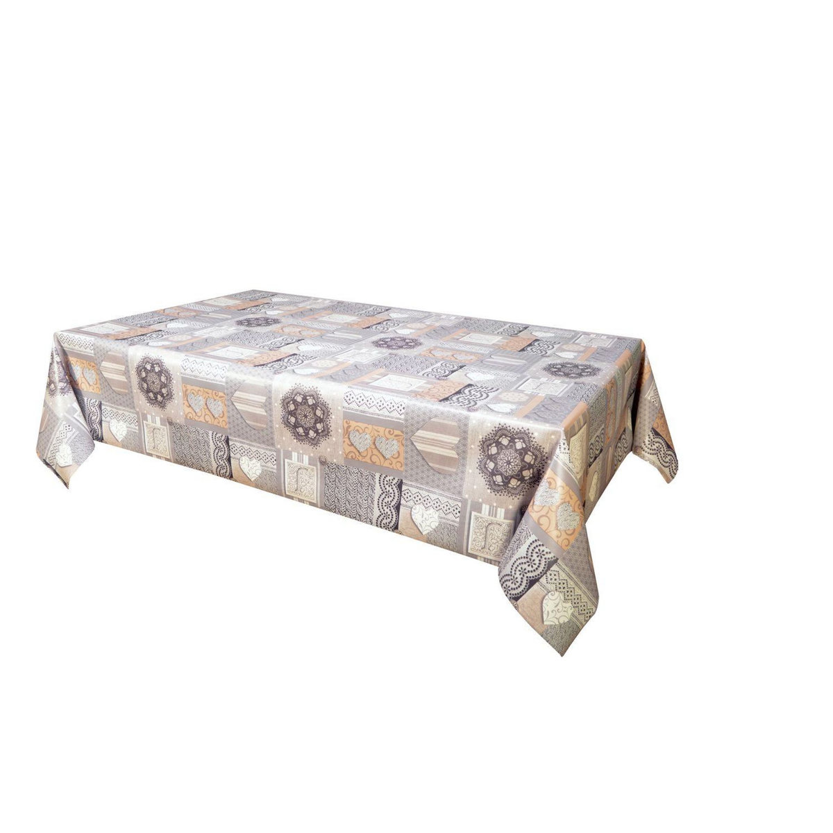 HABITABLE Toile cirée Lovely - 140 x 240 cm - Gris