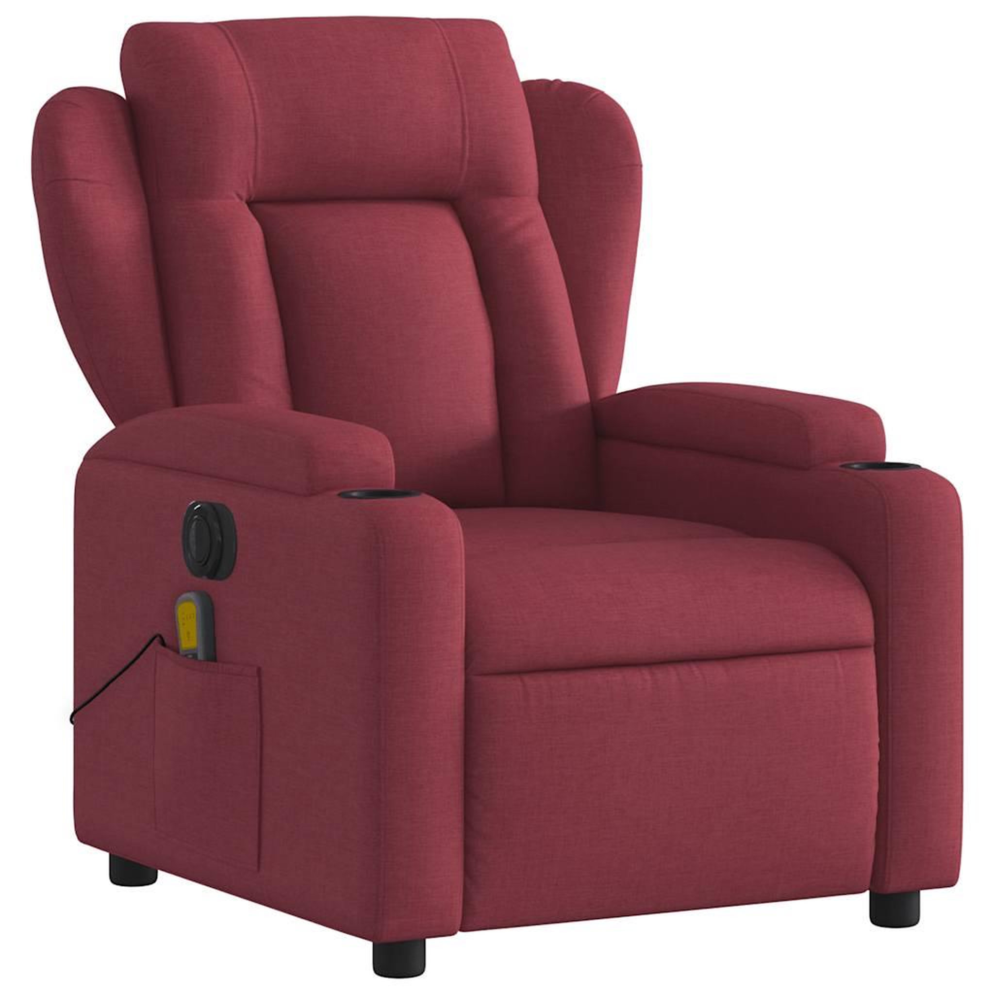 Voir la diapositive 4 : VIDAXL Fauteuil de massage inclinable electrique Rouge bordeaux Tissu