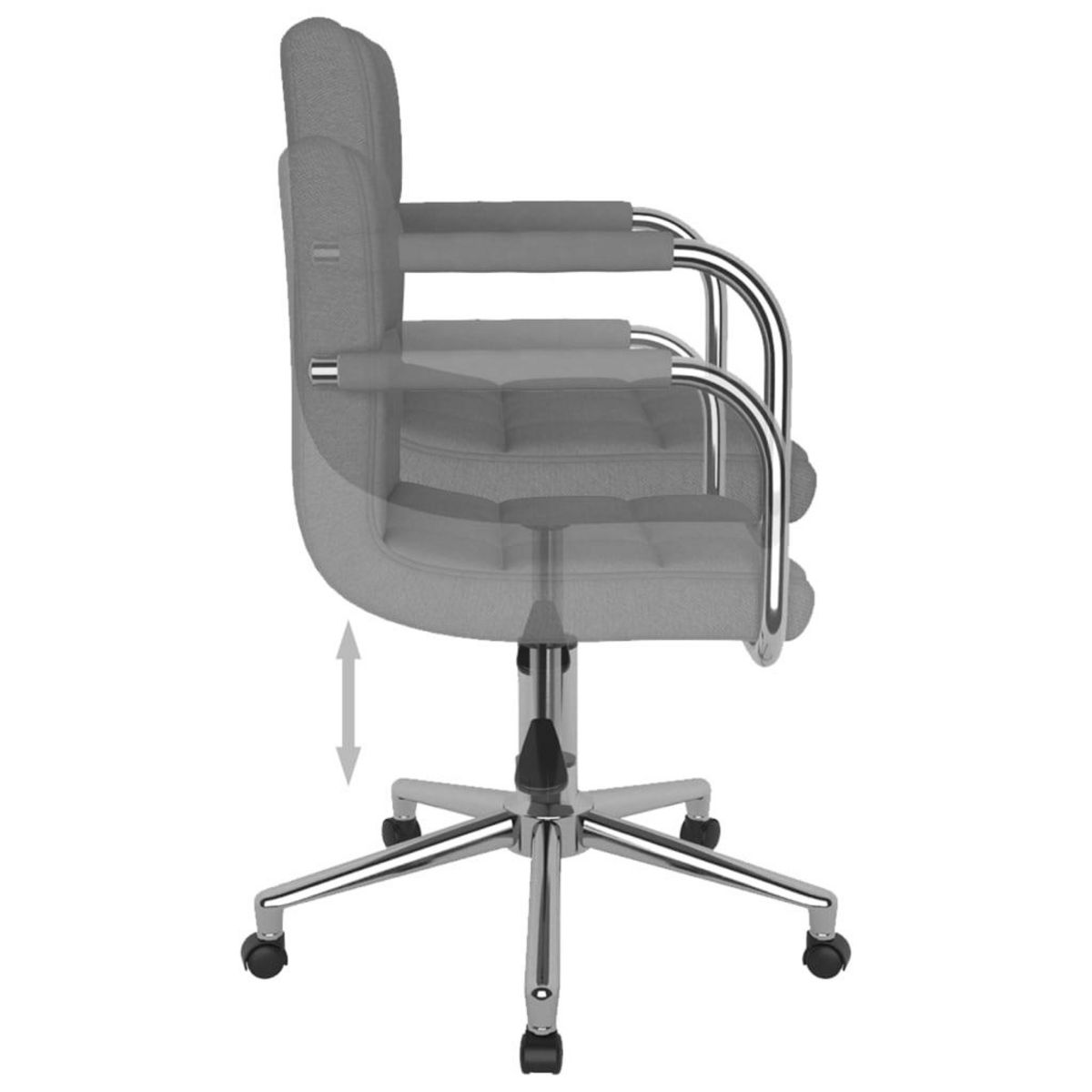 VIDAXL Chaise pivotante de salle a manger Gris clair Tissu