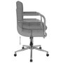 Voir la diapositive 5 : VIDAXL Chaise pivotante de salle a manger Gris clair Tissu
