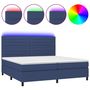 Voir la diapositive 2 : VIDAXL Sommier a lattes de lit et matelas et LED Bleu 200x200 cm Tissu