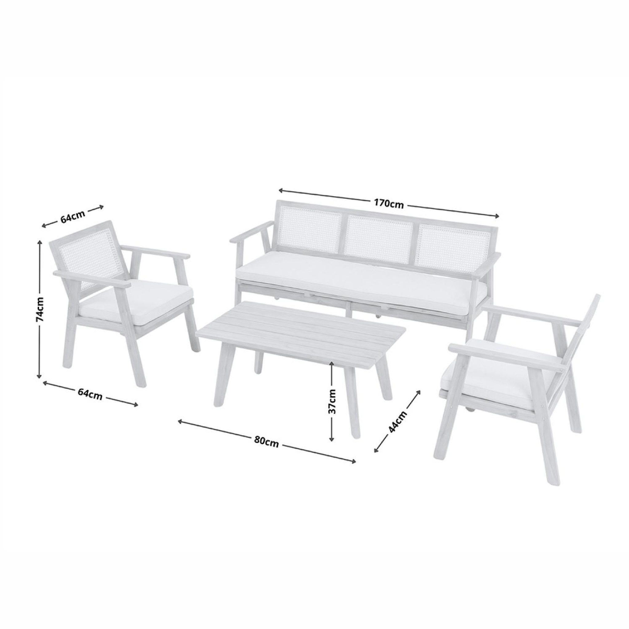 Voir la diapositive 3 : CONCEPT USINE Salon de jardin 5 places en acacia et cannage hanoi