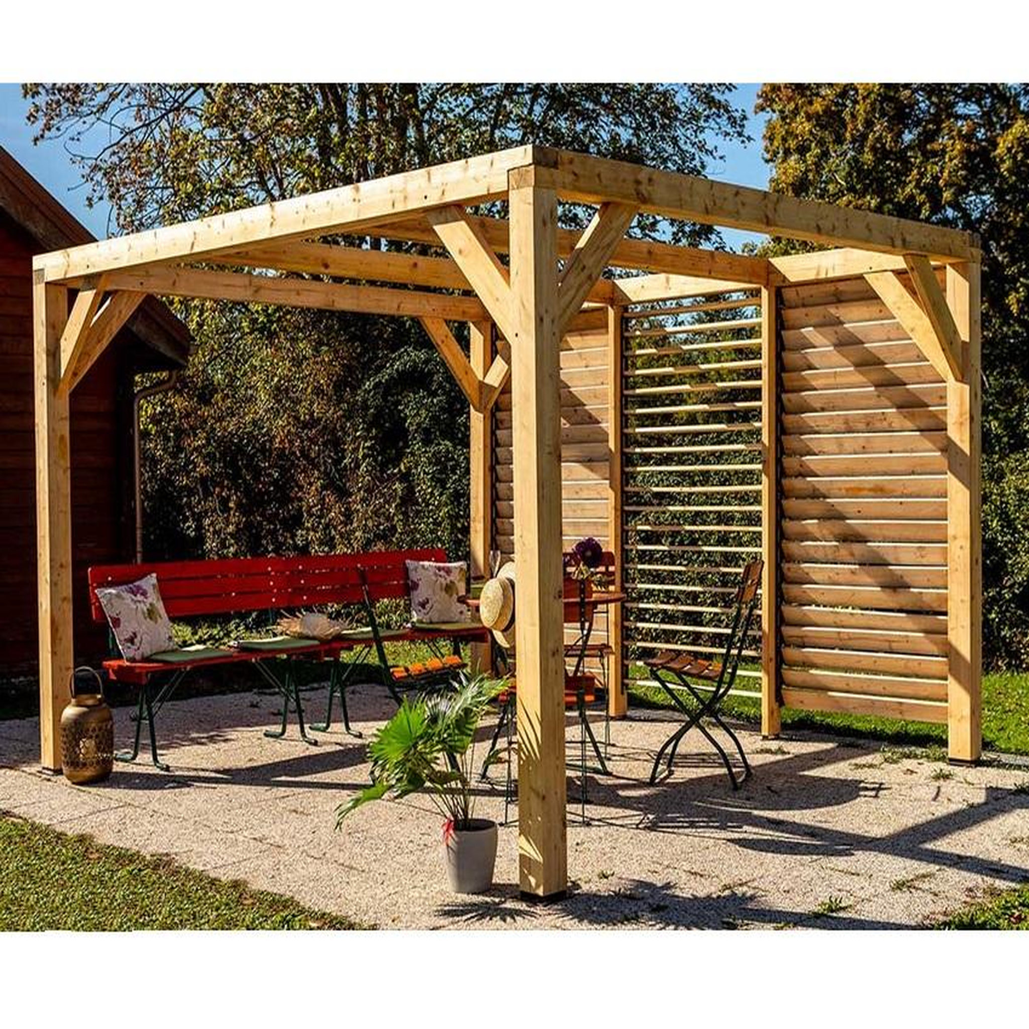 Hisense Pergola bioclimatique 10.57m² bois naturel - vt3431v