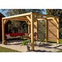 Voir la diapositive 1 : Hisense Pergola bioclimatique 10.57m² bois naturel - vt3431v