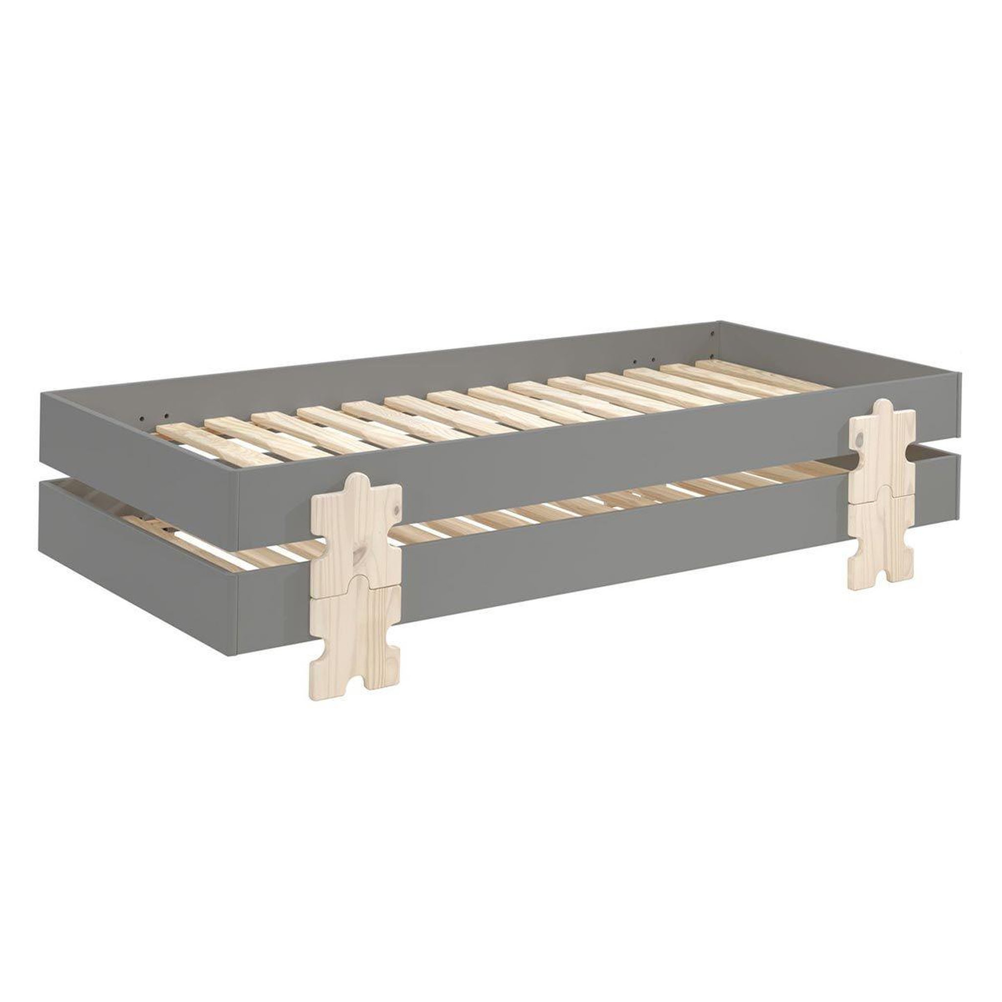 Voir la diapositive 3 : Paris Prix Lit enfant en bois  modulo puzzle iv  90x200cm gris