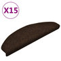 Voir la diapositive 2 : VIDAXL Tapis d'escalier autocollants 15pcs Marron 65x21x4cm Aiguillete
