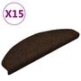 Voir la diapositive 2 : VIDAXL Tapis d'escalier autocollants 15pcs Marron 65x21x4cm Aiguillete