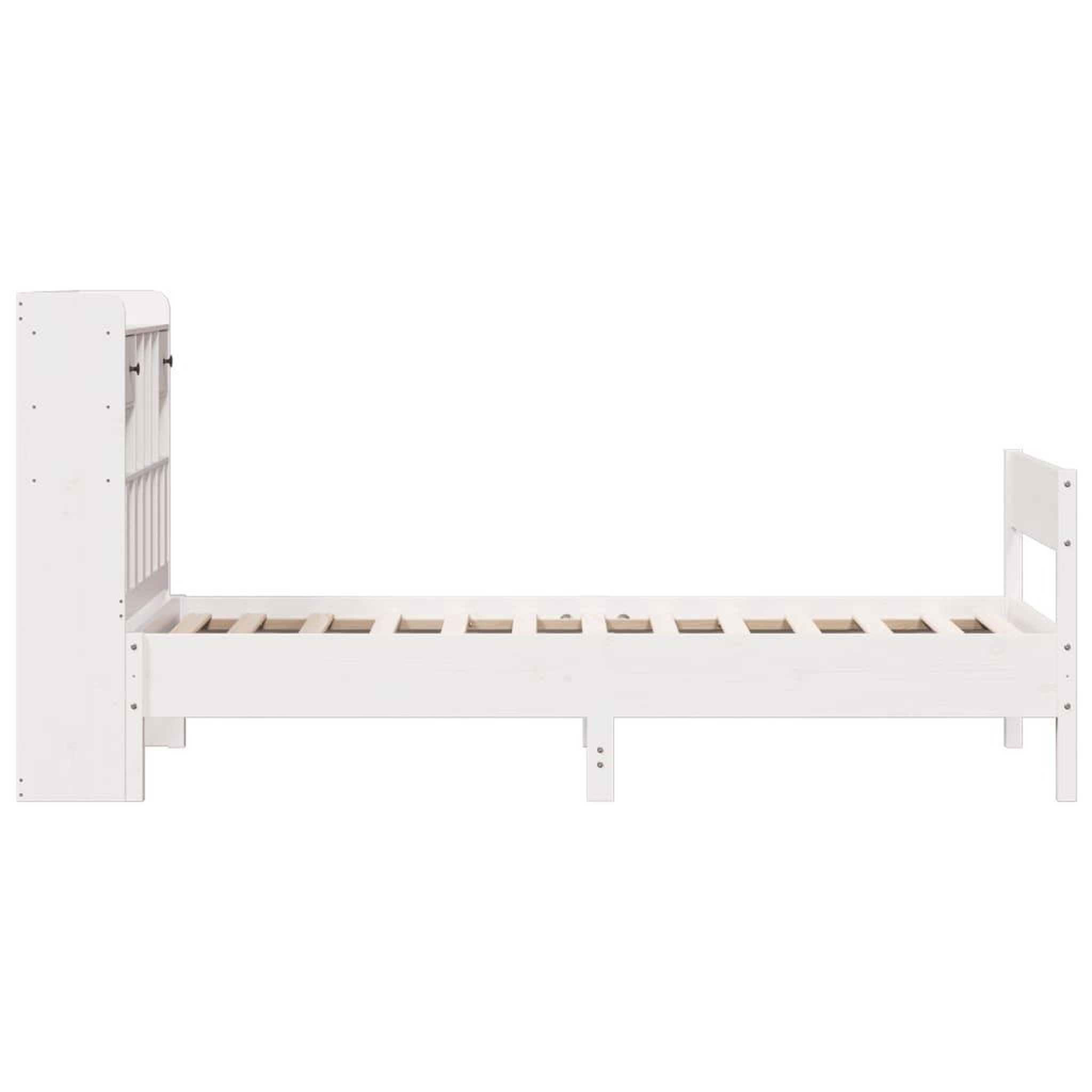 Voir la diapositive 5 : VIDAXL Lit bibliotheque sans matelas blanc 75x190cm bois de pin massif