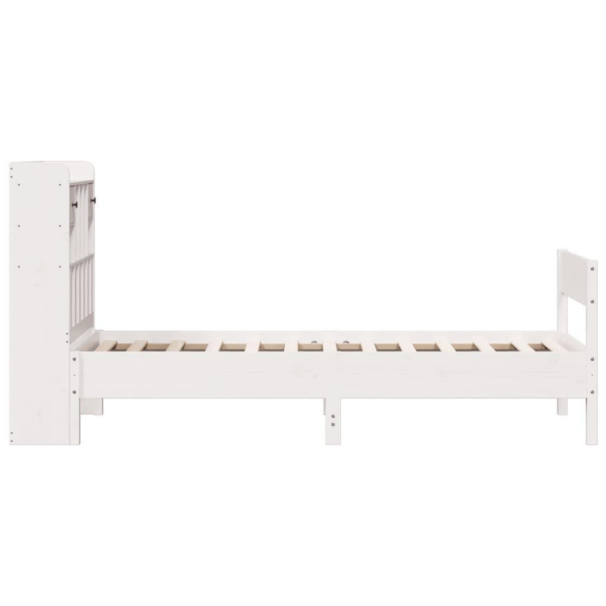 VIDAXL Lit bibliotheque sans matelas blanc 75x190cm bois de pin massif