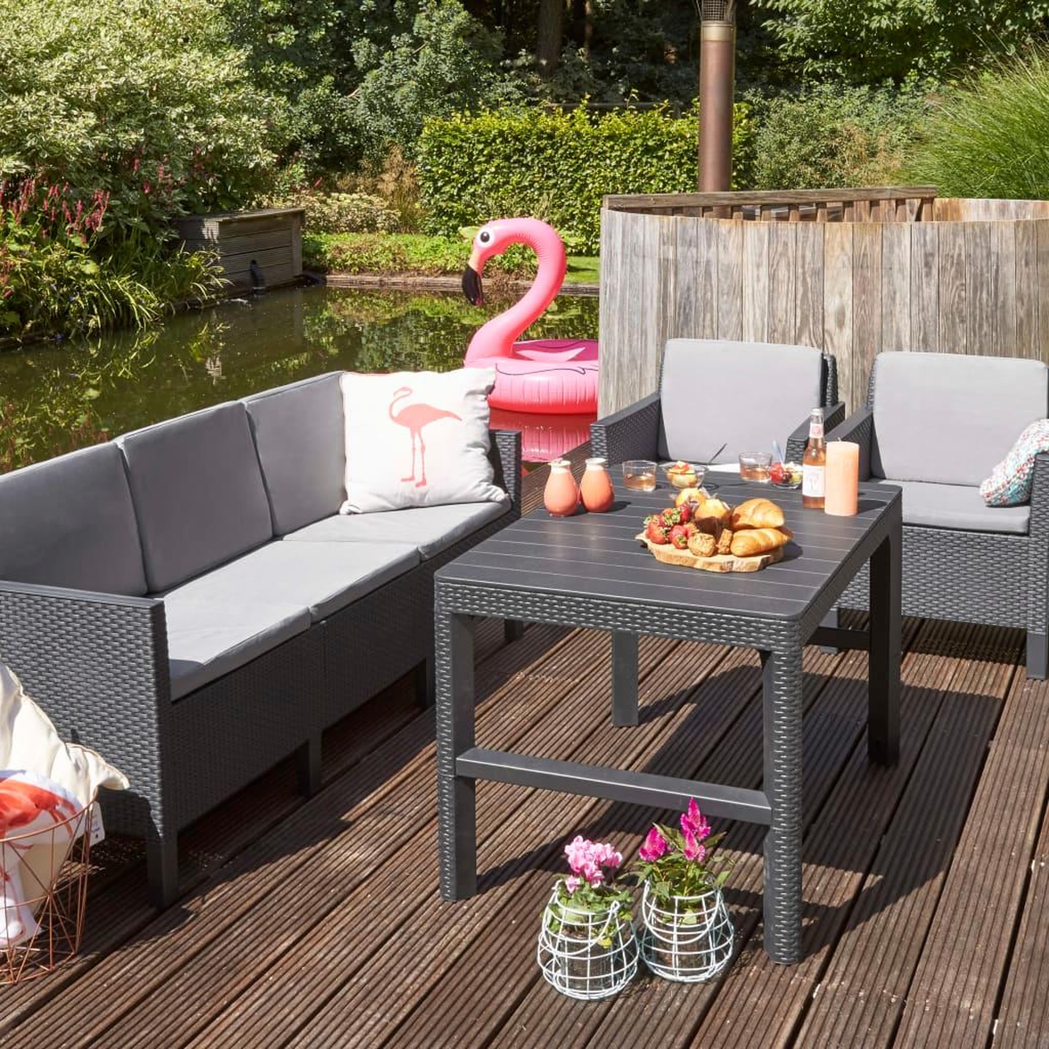 Voir la diapositive 5 : Keter Keter Table de jardin Lyon Graphite 232300