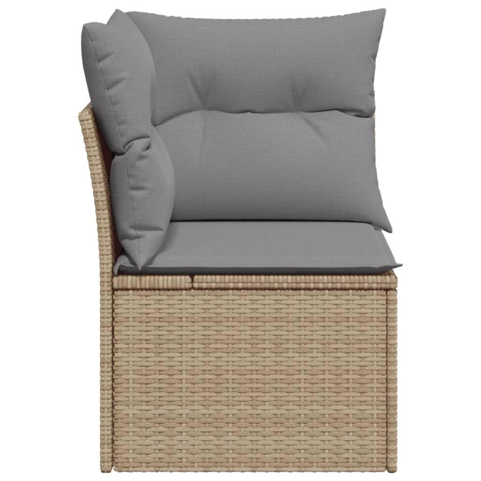 Voir la diapositive 5 : VIDAXL Canape d'angle de jardin avec coussins beige resine tressee