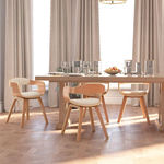 VIDAXL Chaises a manger lot de 4 creme similicuir et bois courbe