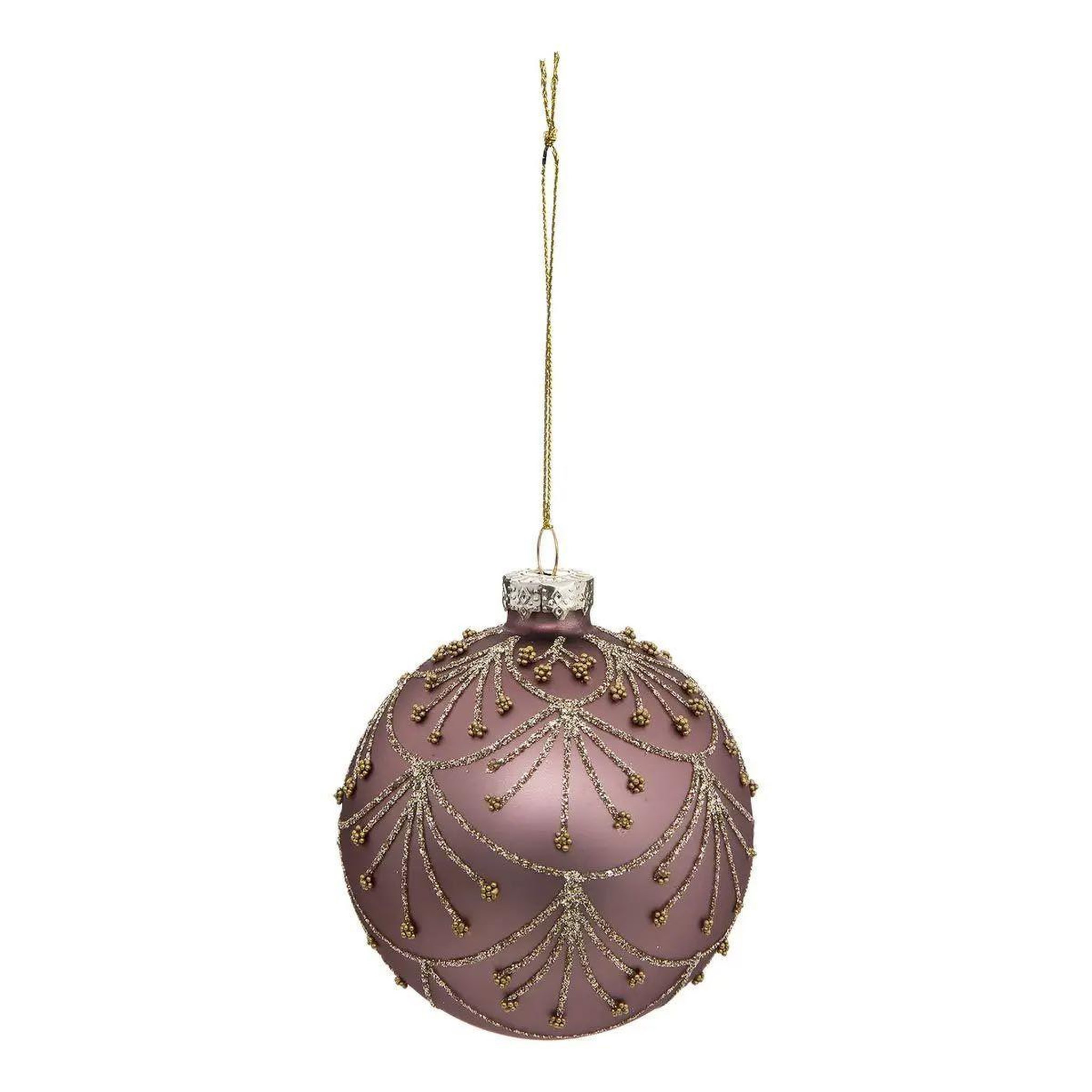 ATMOSPHERA Boule de noël perles  nouvelles orléans  8cm rose