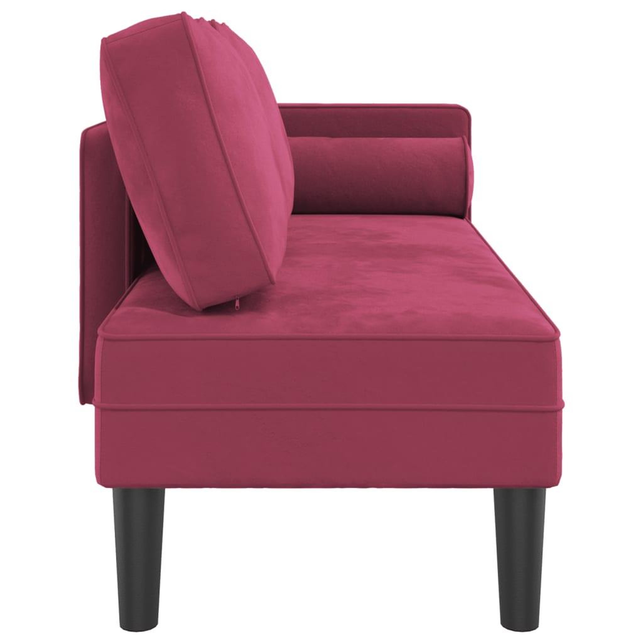 Voir la diapositive 4 : VIDAXL Chaise longue avec coussins rouge bordeaux velours