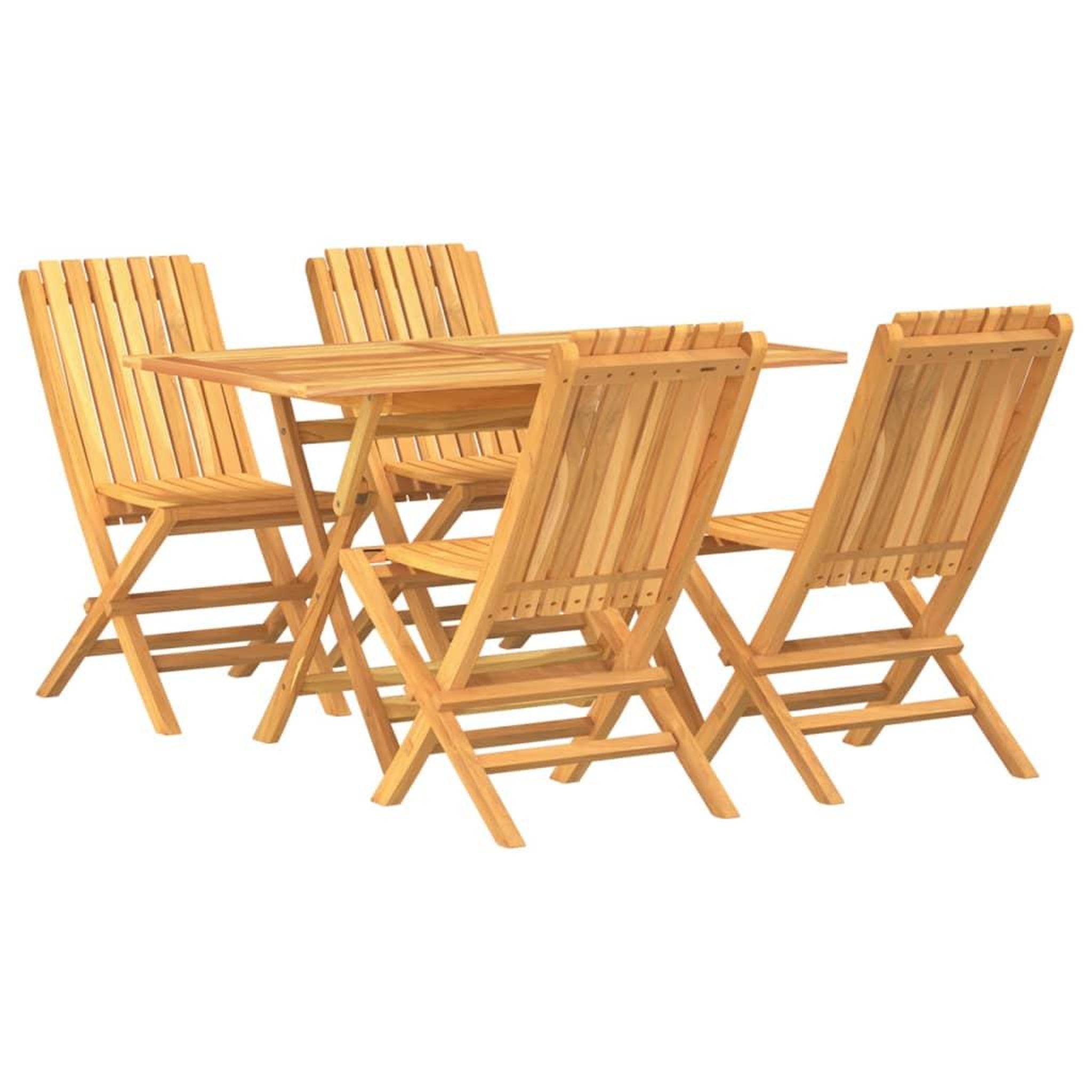 Voir la diapositive 2 : VIDAXL Ensemble a manger de jardin 5 pcs Bois de teck massif