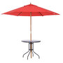 Voir la diapositive 4 : OUTSUNNY Table ronde bistro de jardin dim. Ø 80 x 72H cm espace installation parasol acier époxy noir plateau verre trempé