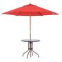 Voir la diapositive 4 : OUTSUNNY Table ronde bistro de jardin dim. Ø 80 x 72H cm espace installation parasol acier époxy noir plateau verre trempé