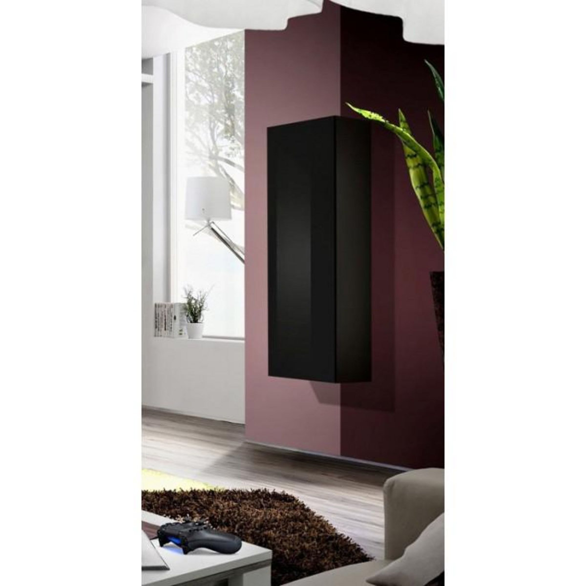 Paris Prix Vitrine Murale Design  Fly I  126cm Noir