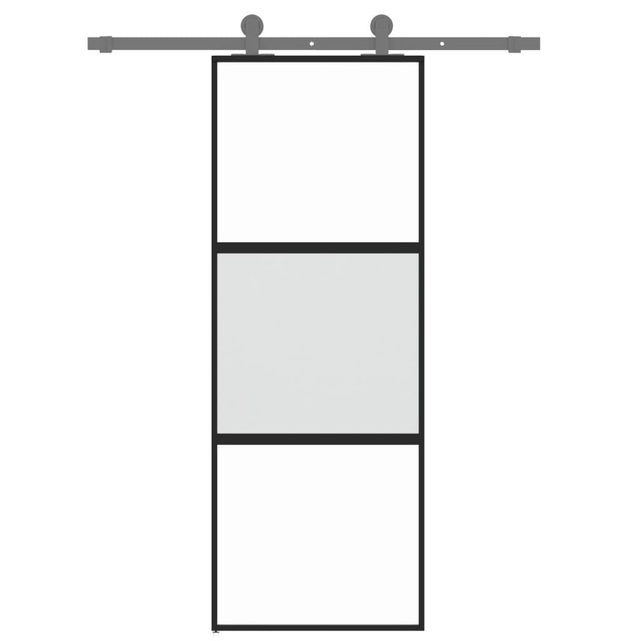 Voir la diapositive 3 : VIDAXL Porte coulissante noir 76x205 cm verre trempe aluminium