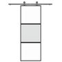 Voir la diapositive 3 : VIDAXL Porte coulissante noir 76x205 cm verre trempe aluminium