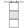 Voir la diapositive 3 : VIDAXL Porte coulissante noir 76x205 cm verre trempe aluminium