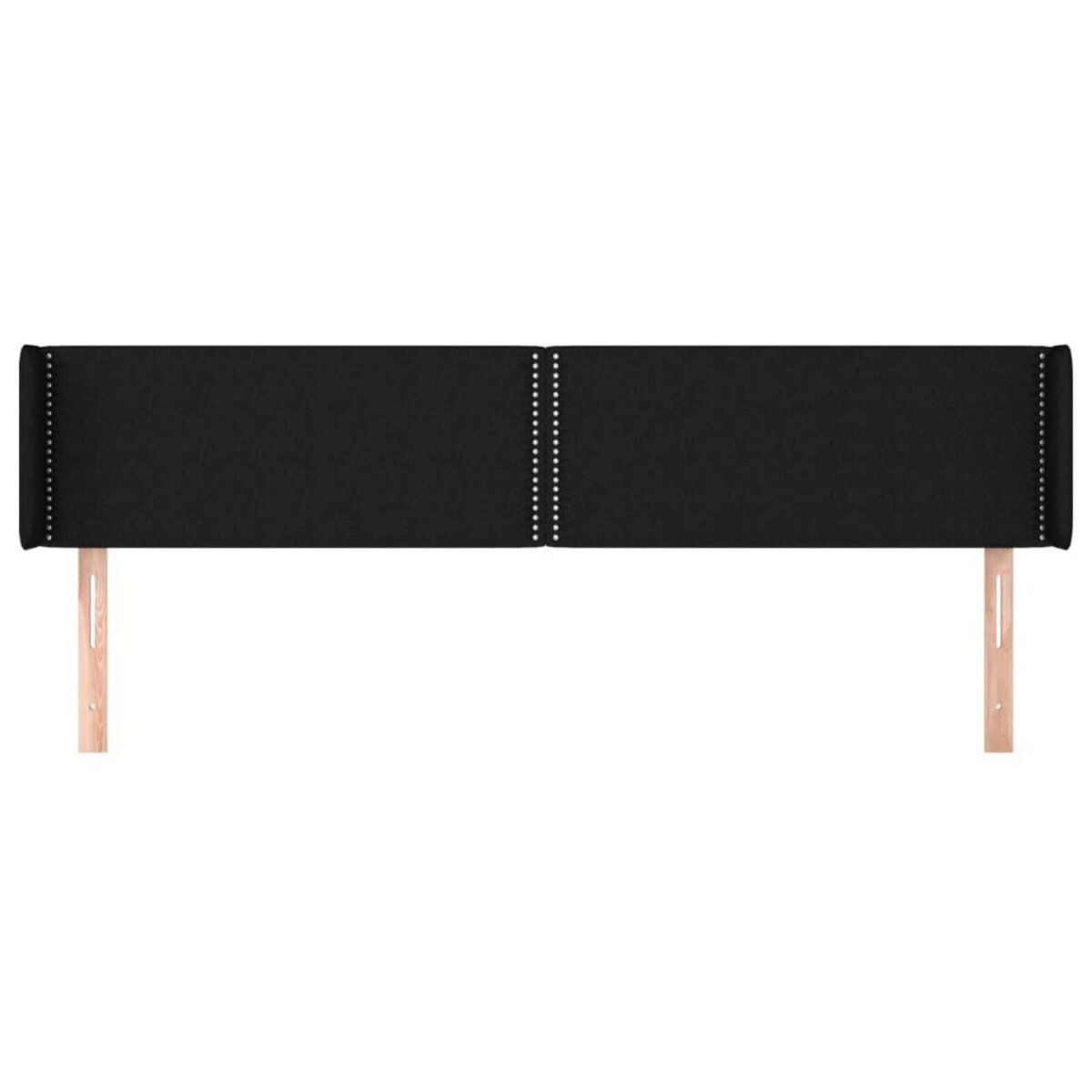 VIDAXL Tete de lit avec oreilles Noir 163x16x78/88 cm Tissu