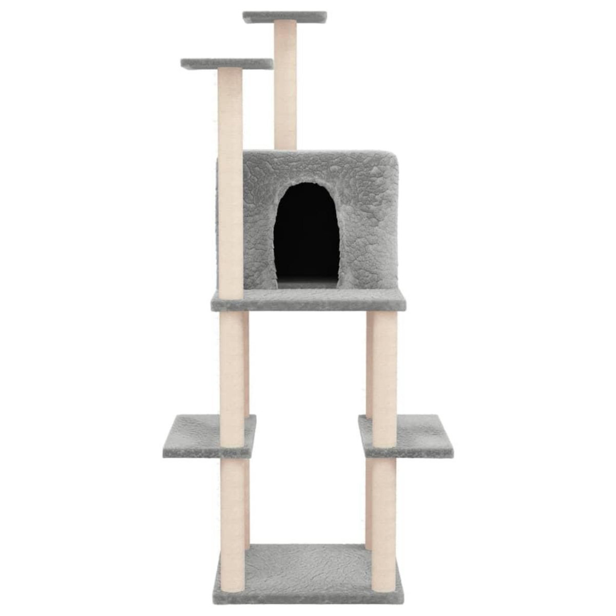 VIDAXL Arbre a chat avec griffoirs en sisal Gris clair 144,5 cm