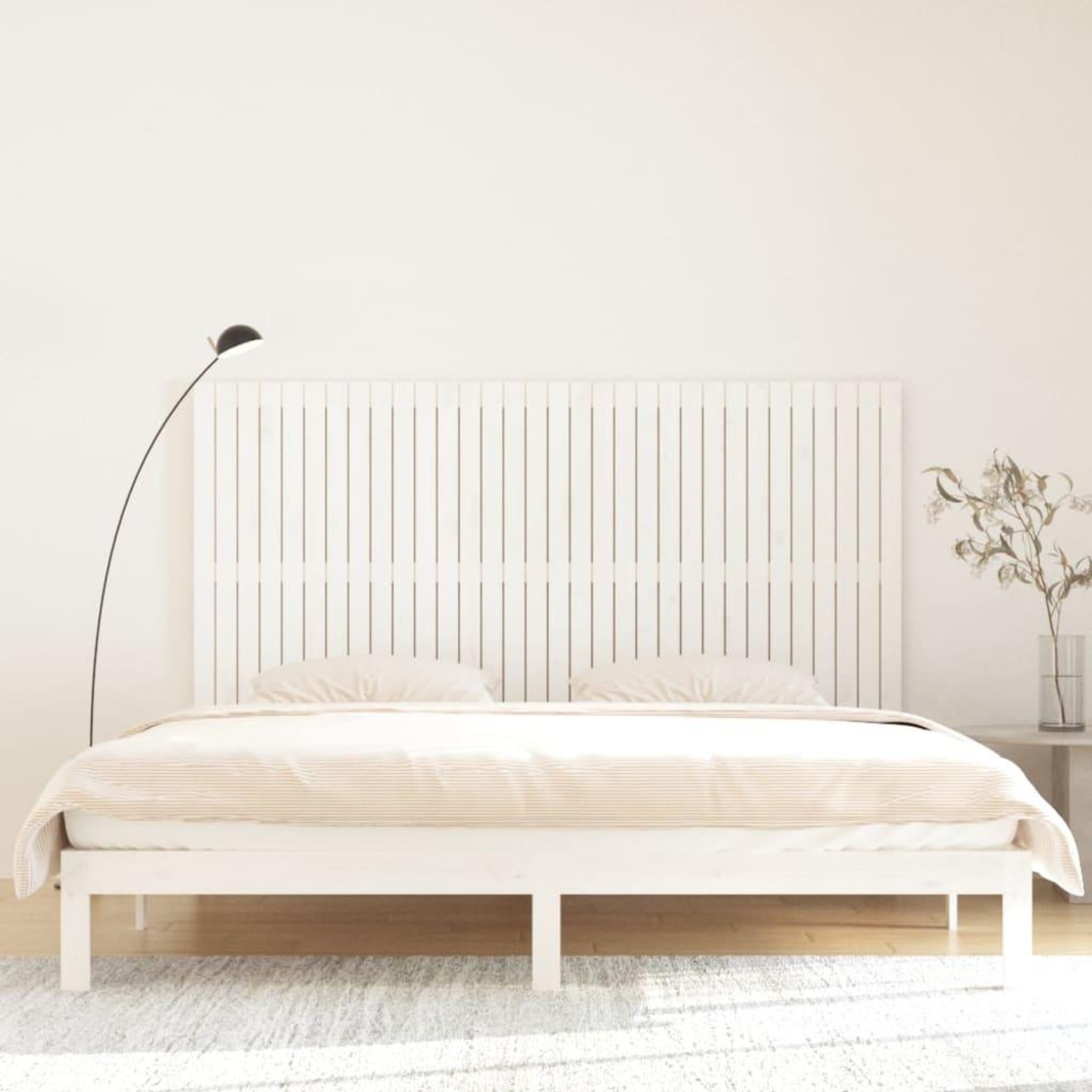 Voir la diapositive 3 : VIDAXL Tete de lit murale Blanc 204x3x110 cm Bois massif de pin