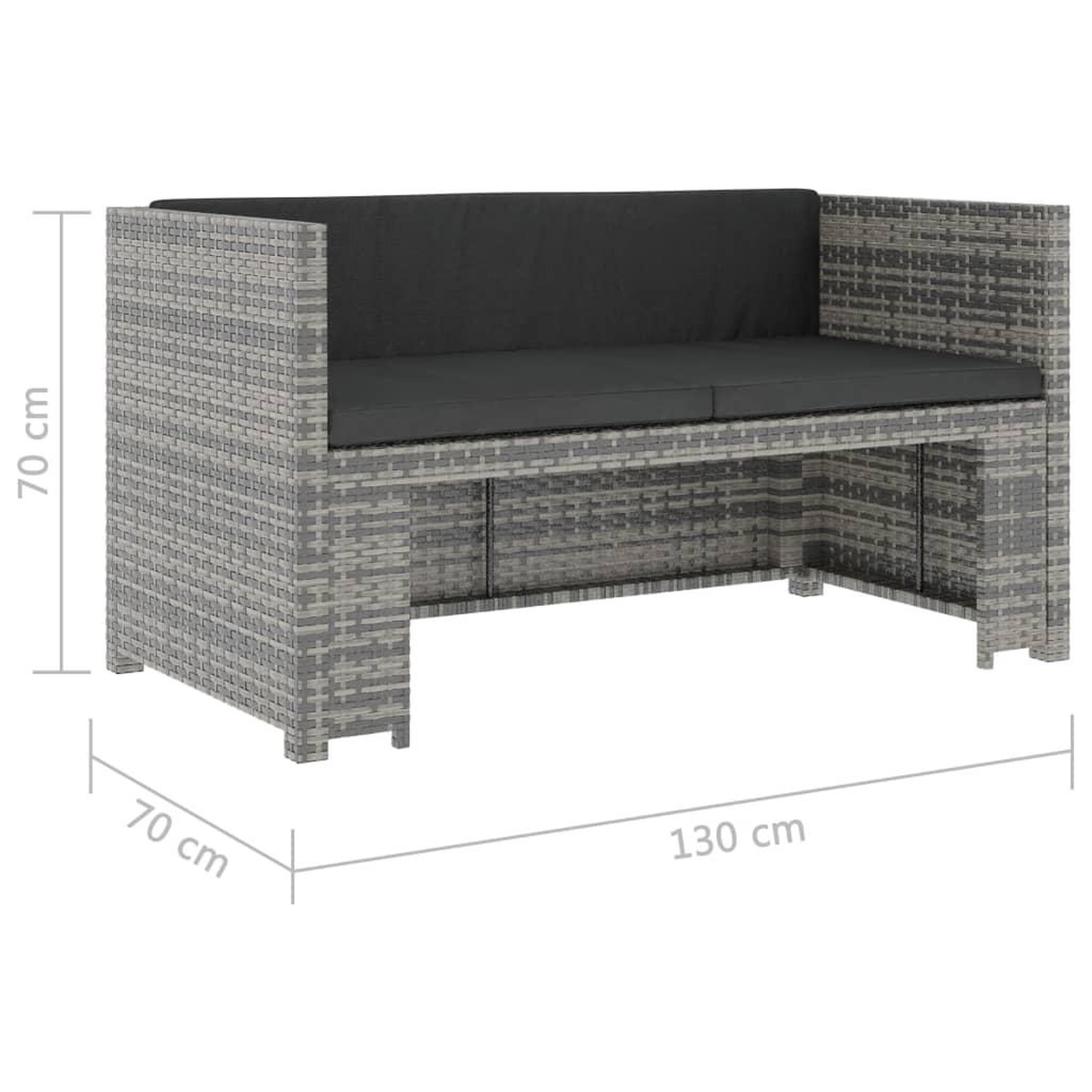 Voir la diapositive 6 : VIDAXL Salon de jardin 5 pcs avec coussins resine tressee gris